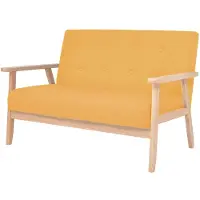 vidaXL Chaiselong 2 platser - - Gul tyg - Bekväm - Modern design - Fast