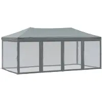 vidaXL Hopfällbart partytält med sidor, antracit, 3x6 m