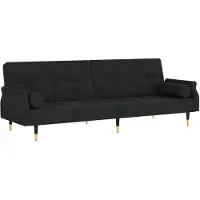 vidaXL bäddsoffa med kuddar Black Velvet 351861