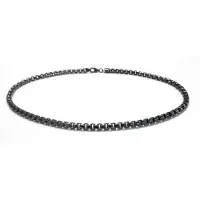 Lykken silver svart rhodinerat venetiansk halsband 45 cm 5,3 mm