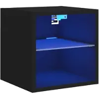 vidaXL Väggmonterad tv-bänk LED svart 30x28,5x30 cm