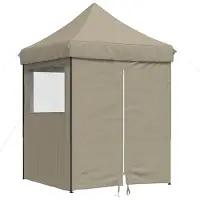 Super Merchant Vidaxl Pop-Up Festtält med 4 Väggar, Färg Taupe