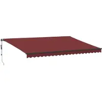 vidaXL Markis automatiskt infällbar med LEDs vinröd 500x300 cm