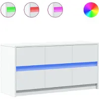 vidaXL Tv-bänk med LEDs vit 100x34x50 cm konstruerat trä