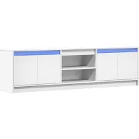vidaXL Tv-bänk med LEDs vit 180x34x50 cm konstruerat trä