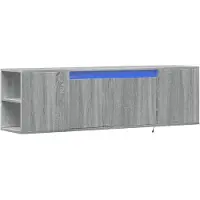 vidaXL Väggmonterad tv-bänk LED grå sonoma 135x31x39,5 cm