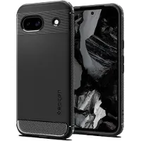 Spigen Rugged Armor - Baksidesskydd för mobiltelefon - robust - termoplastisk polyuretan (TPU) - mattsvart - för Google Pixel 8a