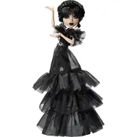 Monster High Wednesday Doll Raven onsdag samlarobjekt i svart gotisk klnning inspirerad av dansscenpremiumtillbehr och dockstativ