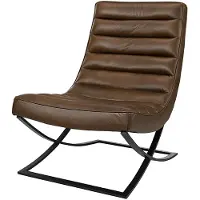 Artwood Brooks skinnfåtölj chocolate brown
