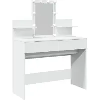 vidaXL Sminkbord Med LED-belysning, Vit, 100X40X130 Cm