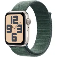 Apple Watch SE (2023) 44mm Starlight Aluminium Case with Lake Green Sport Loop