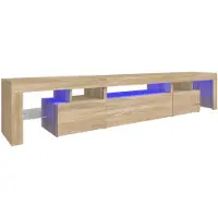 vidaXL Tv-bänk med LED-belysning sonoma ek 215x36,5x40 cm