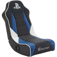 X Rocker Sony Playstation Geist 2.0 Floor Rocker spelgolvstol med 2.0 ljudsystem för barn och tonåringar - svart/blå