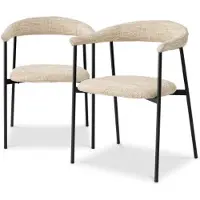 Eichholtz Julio matstol bouclé sonata cream 2-set
