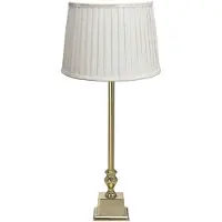 PR Home Bordslampa Linné Sofia Plissé, Vitt / opal, Vardagsrum / matsal, Textil / tyger / siden, Bordslampa