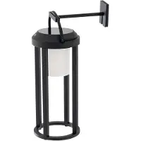 LUCANDE 2-i-1 LED-solcellslampa Tilena, svart, rund, aluminium Tilena , dimbar, Svart, Aluminium / grå / zink, Modern, Solcellslampa utomhus