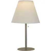 Searchlight Venice I LED-bordslampa med solcellslampor, IP44, vit/silver, Aluminium / grå / zink, Syntetmaterial