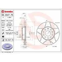 Brembo Bromsskiva 09.C547.75, 1 Stycke