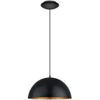 Eglo GAETANO pendellampa i svart med guld på insidan av skärmen