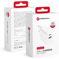 Forcell F-ENERGY TFK-TC-30WPD rese-laddare USB-C + USB A PD QC4.0 3A 30W vit