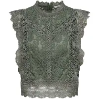ONLY Blus 'Karo' grön