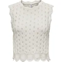 ONLY Broderad topp 'ONLLuna' naturvit