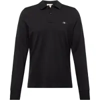 Gant för män. 2230 Shield piké pikétröja svart (5XL), Casual, Bomull, Lång ärm