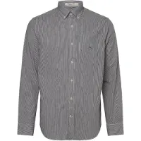 Gant för män. 3000140 Poplinskjorta Regular Fit Banker Stripe svart (XXL), Casual, Bomull, Lång ärm