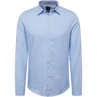 Armani Exchange för män. 8NZCGBZ8ANZ0536 Blå basskjorta (S), Casual, Bomull, Lång ärm