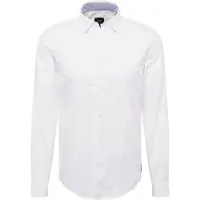 Armani Exchange för män. 8NZCGBZ8ANZ0130 Basskjorta vit (XS), Casual, Bomull, Lång ärm