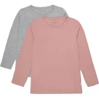Minymo Tröja - 2-pack - Rosa/Grå - - 11 år (146) - Tröja