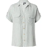 Vero Moda Blus 'VMBumpy' mörkgrön / vit