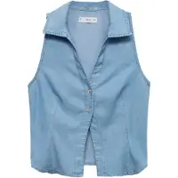 Mango Blus 'Bianca' blå denim