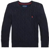 Ralph Lauren för pojkar. 322702674060 Bomullströja i åttastickning (3), Blå, Casual, Marino, barnmode