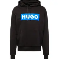 HUGO Cotton-terry hoodie with rectangle logo print