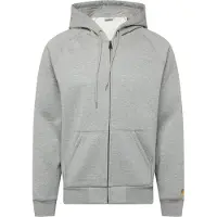 Carhartt WIP - Sweatshirts - Hooded Chase Jacket Sweat Grey Heather Gold för UnisexBomull - Storlek S - Grå