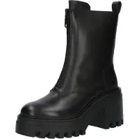 Calvin Klein Leather Chunky Heeled Zip Boots