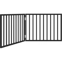 vidaXL Hundgrind hopfällbar 2 paneler svart 160 cm poppel