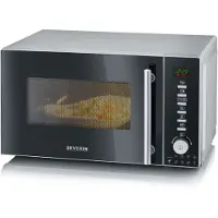 Severin MW 7773 Mikrovågsugn Svart/Silver 800 W Varmluftsfunktion, Grillfunktion