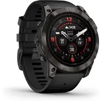 Garmin epix Pro - Sapphire Edition - 2a generation - 51 mm - titanium carbon gray DLC - Ja smart klocka med band - silikon - svart - handledsstorle...