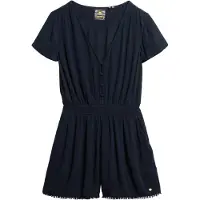 Superdry för kvinnor. W8011667A Marinblå strandjumpsuit med kort ärm (M), Casual, Viskos, Marino