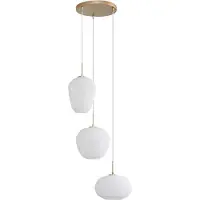 LUCANDE Glas pendellampa Quinara , dimbar, Vitt / opal, Vardagsrum / matsal, Glas, Pendellampa