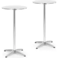 Royal Catering Cafébord - Set med 2 - Fällbart & höj- och sänkbart - Ø 60 cm -