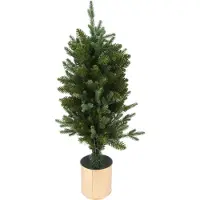 Home Styling Collection konstgjort julgran i gyllene kruka, 90 cm