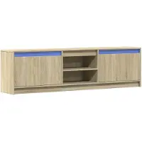 vidaXL Tv-bänk med LEDs sonoma-ek 180x34x50 cm konstruerat trä