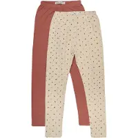 Minymo Leggings - 2-pack - Transparent Bliss/Brun - - 11 år (146) - Leggings