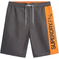 Superdry för män. M3010229A Sportbaddräkt tillverkad av grått återvunnet material (M), Strandkläder, Återvunnen polyester, Hållbar