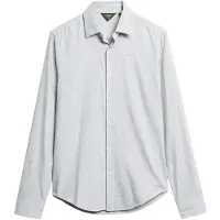 Superdry för män. M4010710A Långärmad grå klänningskjorta i bomull (M), Casual, Lång ärm
