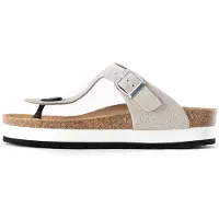 Bayton Pantolette 'Asturias' ljusbeige / silver