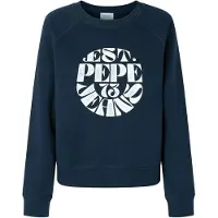 Pepe Jeans för kvinnor. PL581478 Elena marinblå sweatshirt (XS), Casual, Bomull, Hållbar, Marino